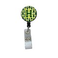 Carolines Treasures Letter H Football Green and Yellow Retractable Badge Reel CJ1075-HBR